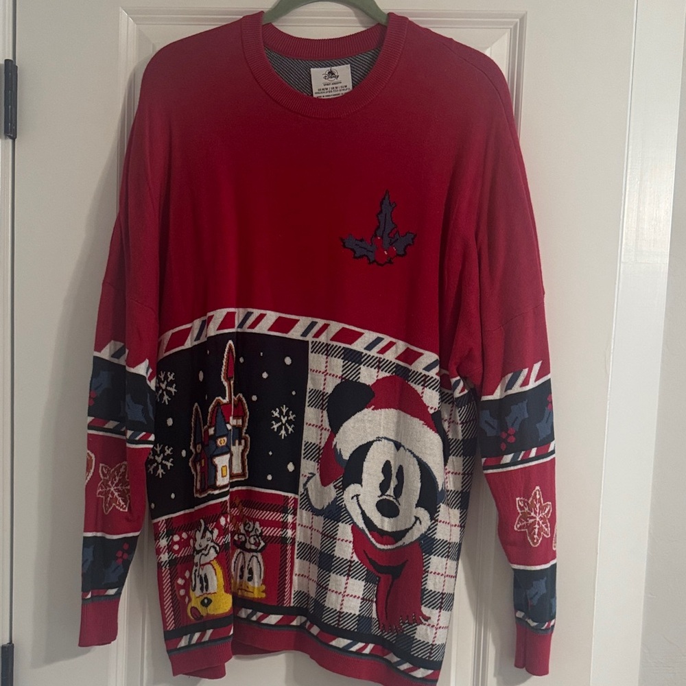 Spirit Jersey Disney Red Mickey Mouse Holiday Sweater Christmas